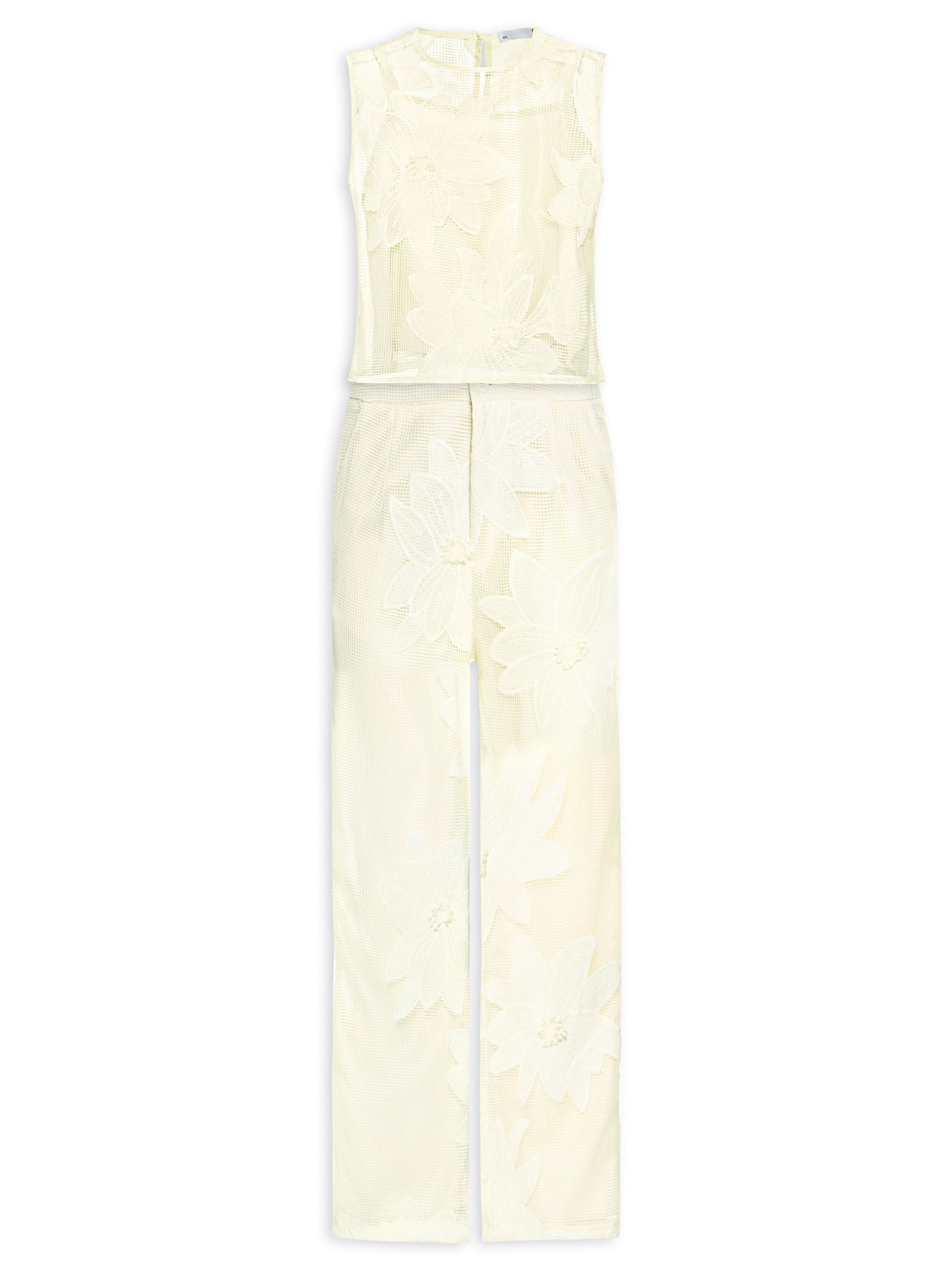 Conjunto Feminino Regata e Calça Pantalona Em Tela Amarelo '2Essential