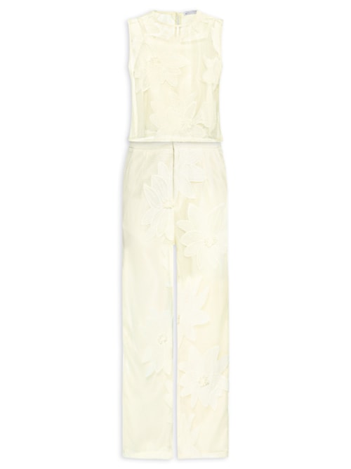 Conjunto Feminino Regata e Calça Pantalona Em Tela – Amarelo