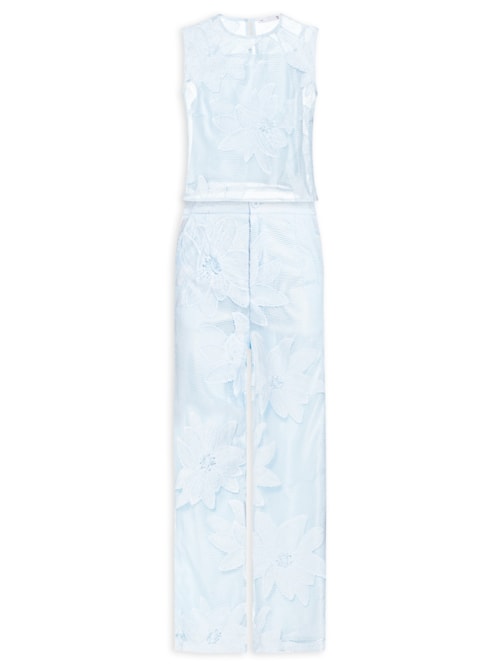 Conjunto Feminino Regata e Calça Pantalona Em Tela – Azul