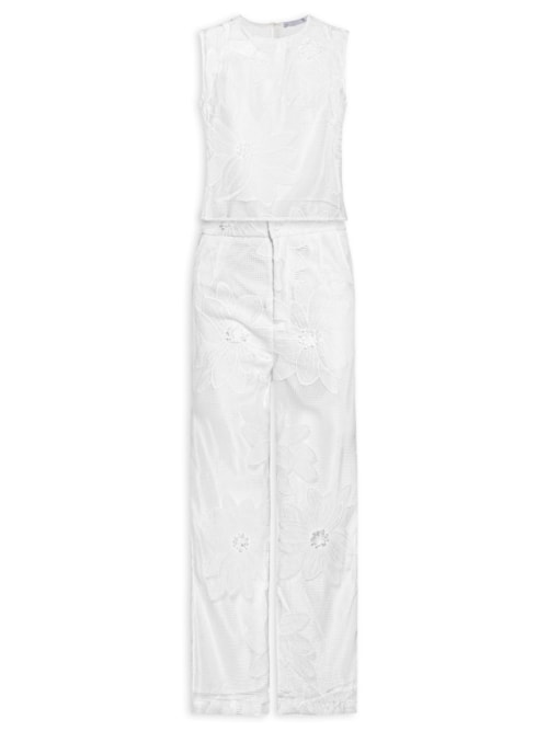 Conjunto Feminino Regata e Calça Pantalona Em Tela – Branco