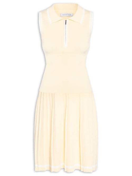 Conjunto Feminino Regata Polo E Saia Plissada – Amarelo