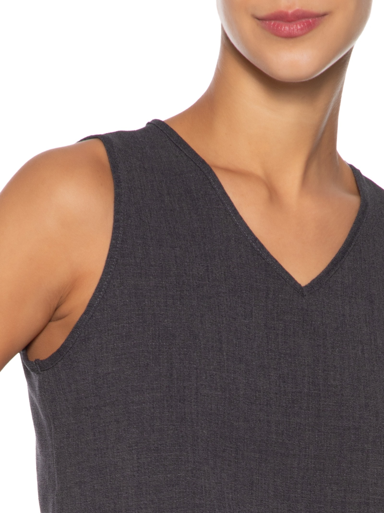 Conjunto Feminino Texturizado Blusa Com Short Cinza Basiq