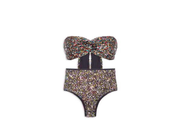 Conjunto Feminino Top E Hot Paetê Color - Preto