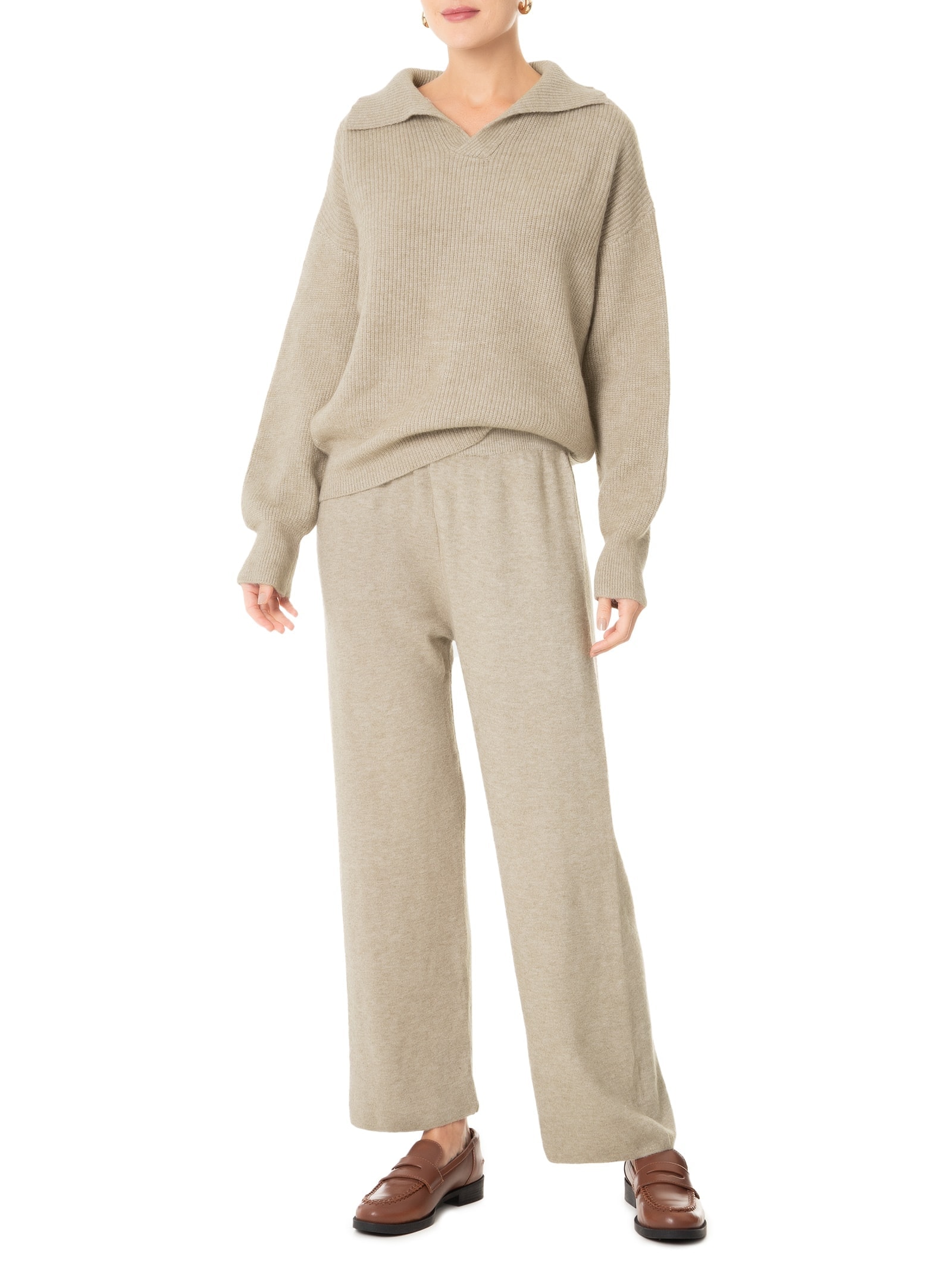 Conjunto Feminino Tricot Comfy Bege Basiq