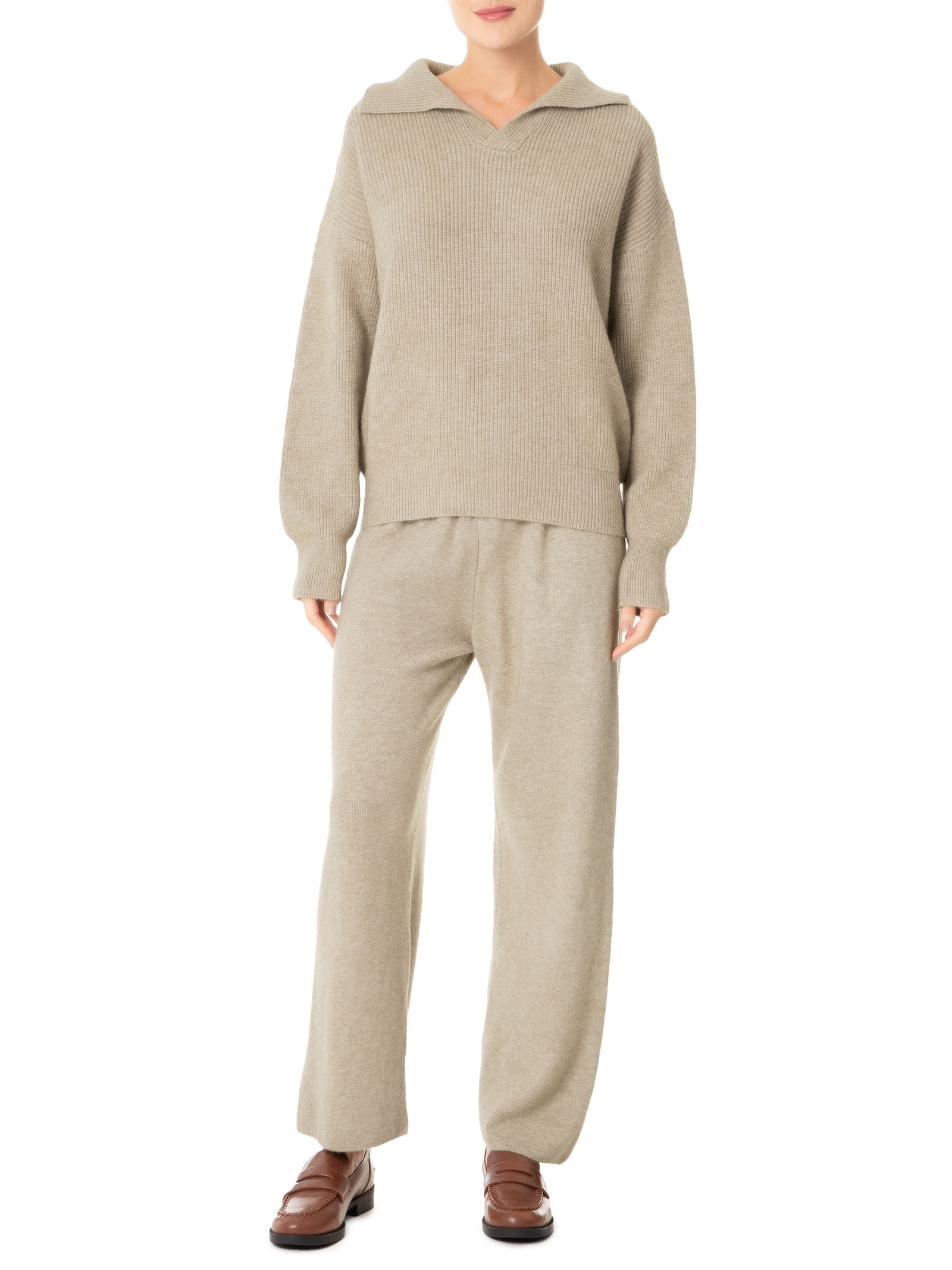 Conjunto Feminino Tricot Comfy Bege Basiq