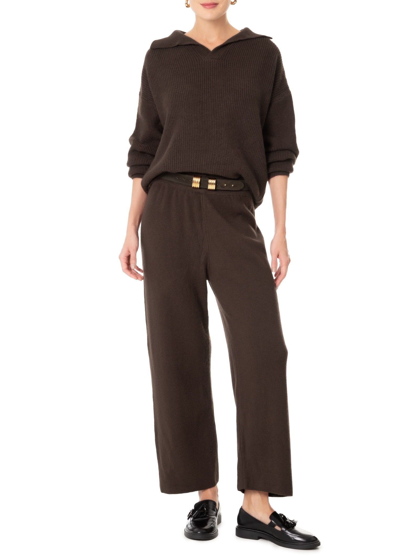 Conjunto Feminino Tricot Comfy Marrom Basiq