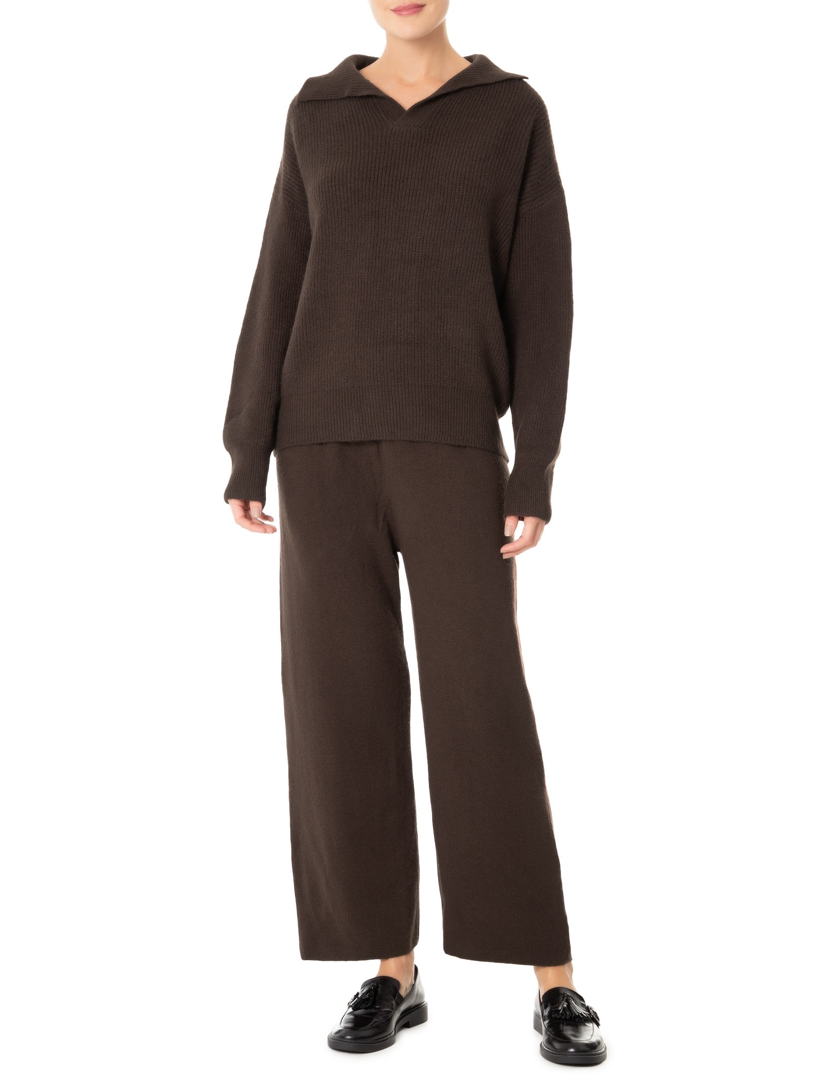 Conjunto Feminino Tricot Comfy Marrom Basiq