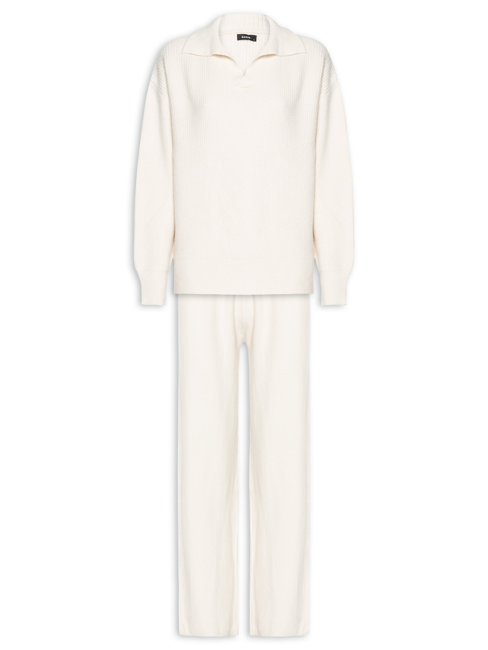 Conjunto Feminino Tricot Comfy Off White Basiq