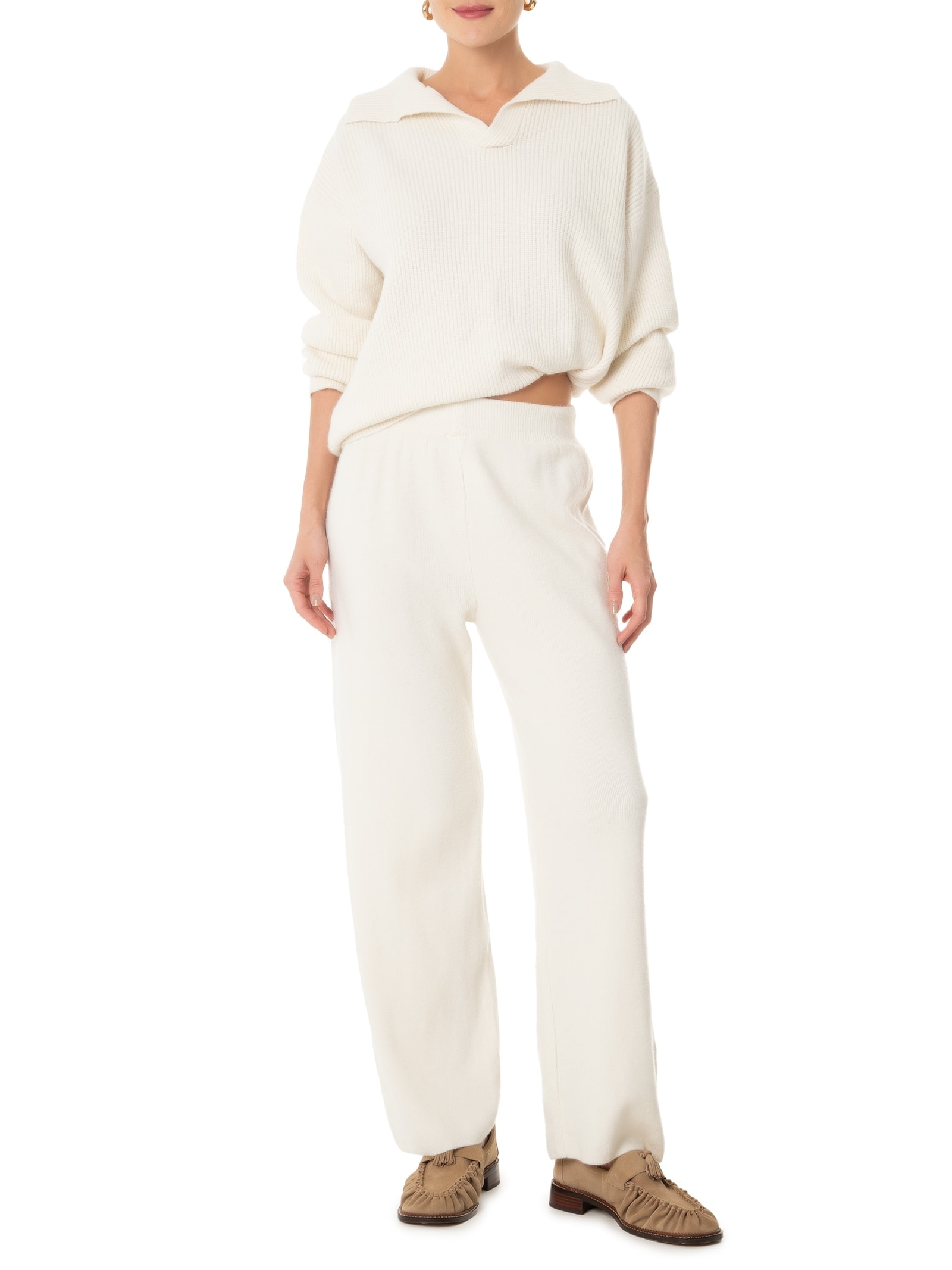 Conjunto Feminino Tricot Comfy Off White Basiq