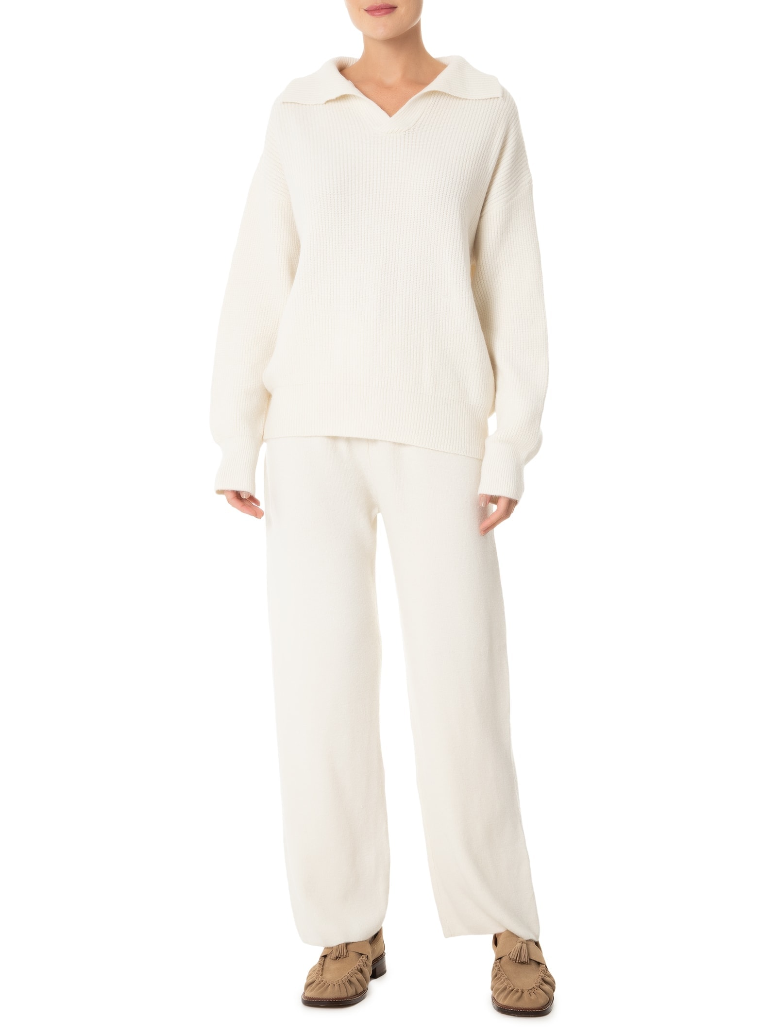 Conjunto Feminino Tricot Comfy Off White Basiq