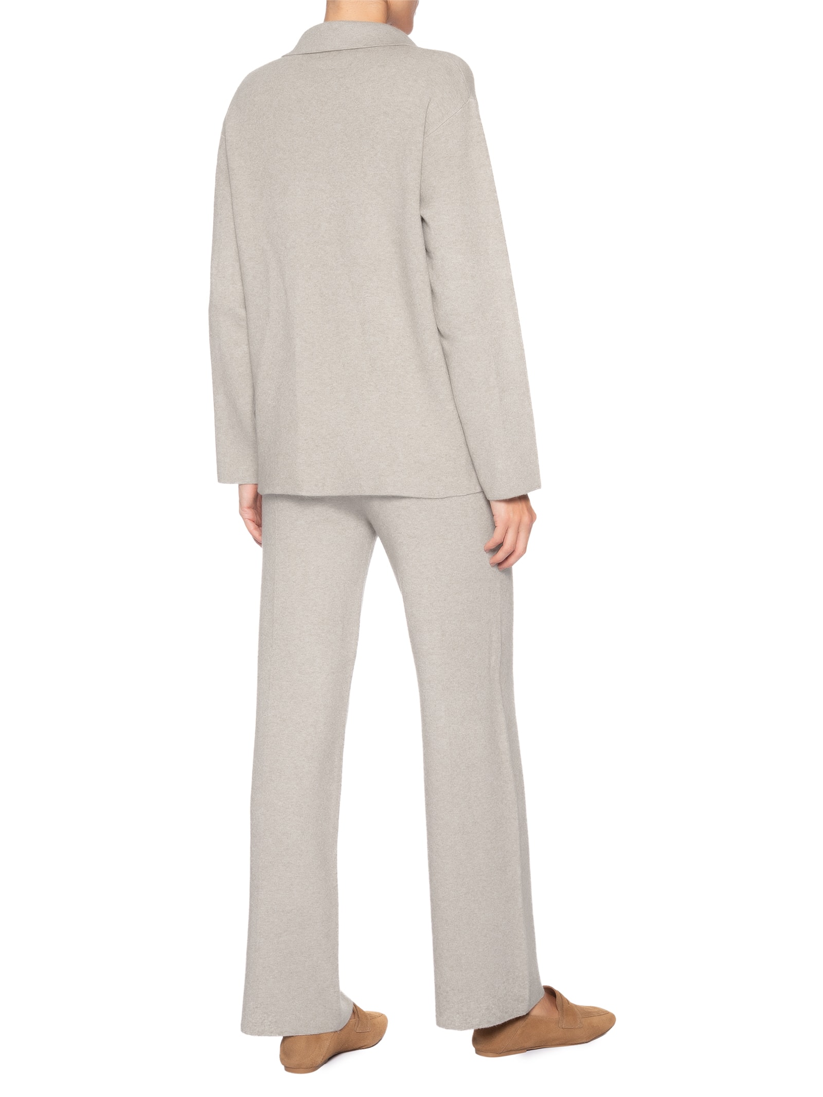Conjunto Feminino Tricot Gola Polo – Bege Basiq