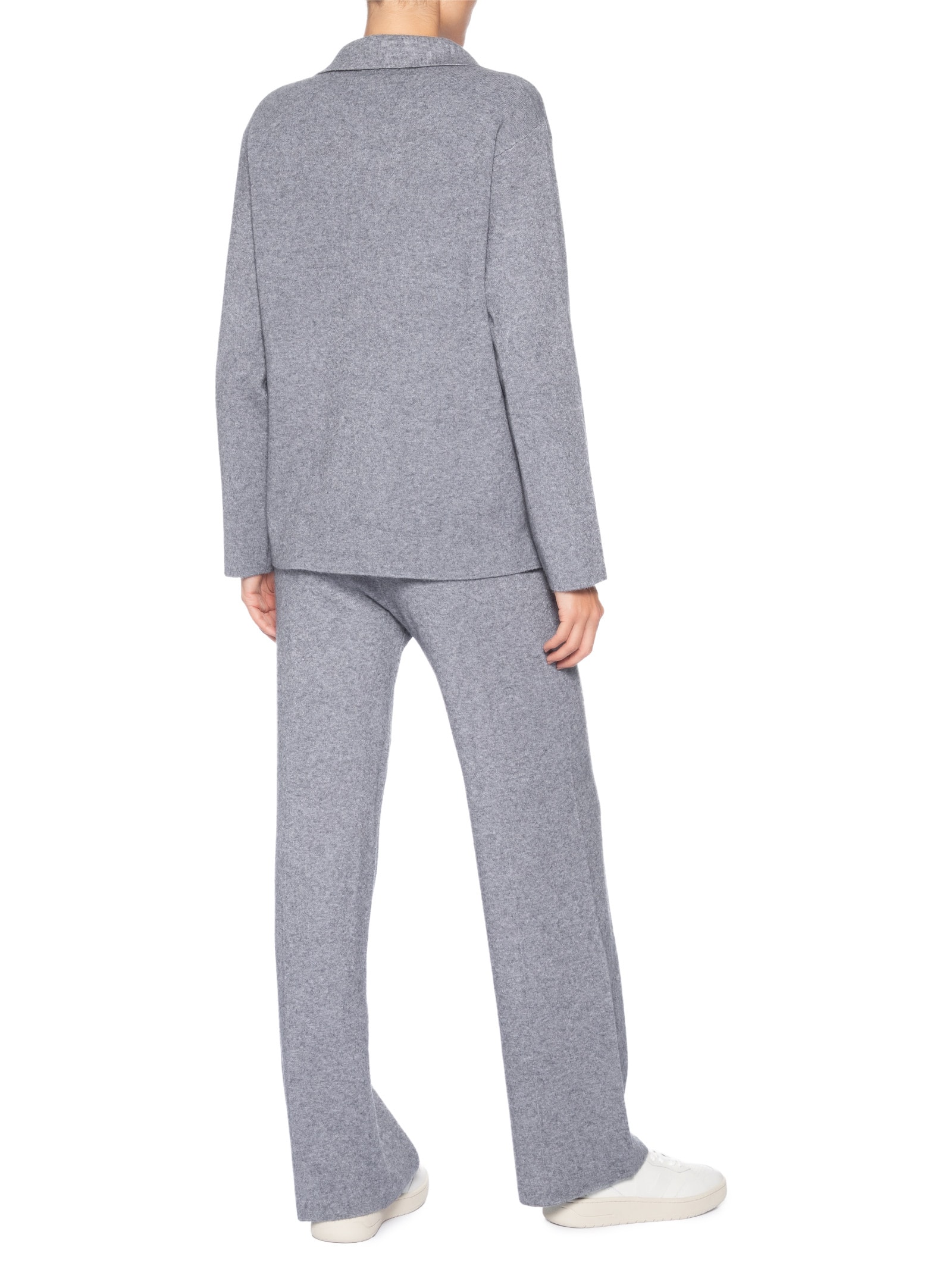 Conjunto Feminino Tricot Gola Polo – Cinza Basiq