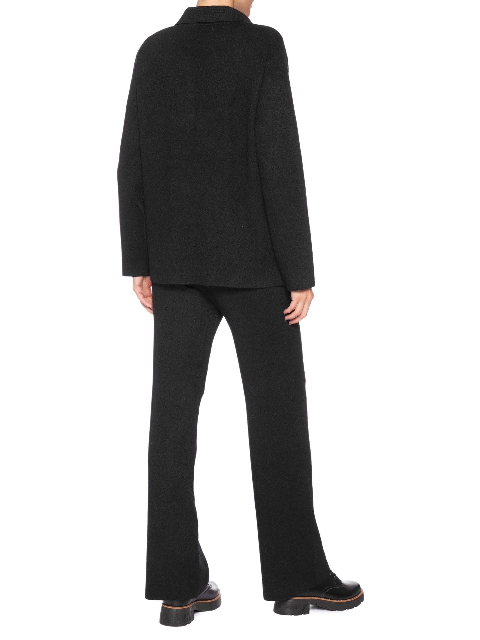 Conjunto Feminino Tricot Gola Polo – Preto Basiq