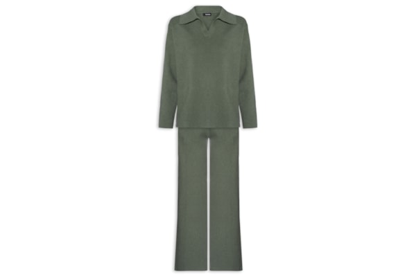 Conjunto Feminino Tricot Gola Polo – Verde