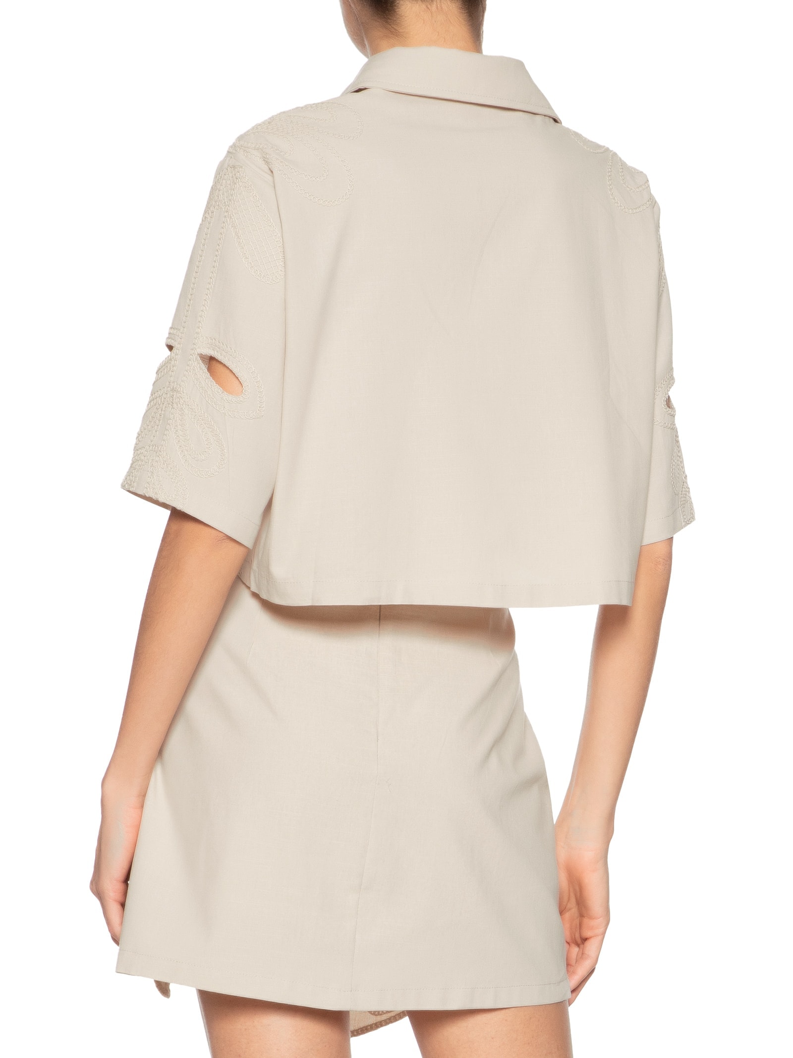 Conjunto Feminino Vazado Bege Market 33