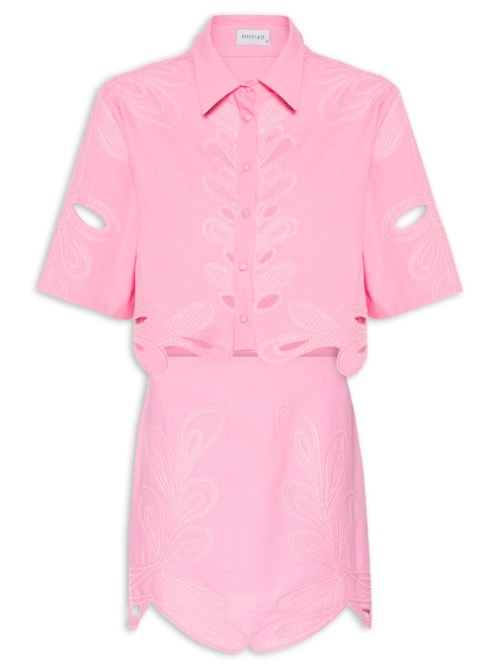 Conjunto Feminino Vazado – Rosa