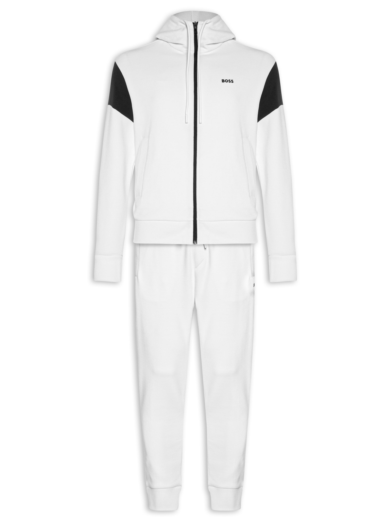 Conjunto Masculino Agasalho Sw Track Suit Set Branco Boss