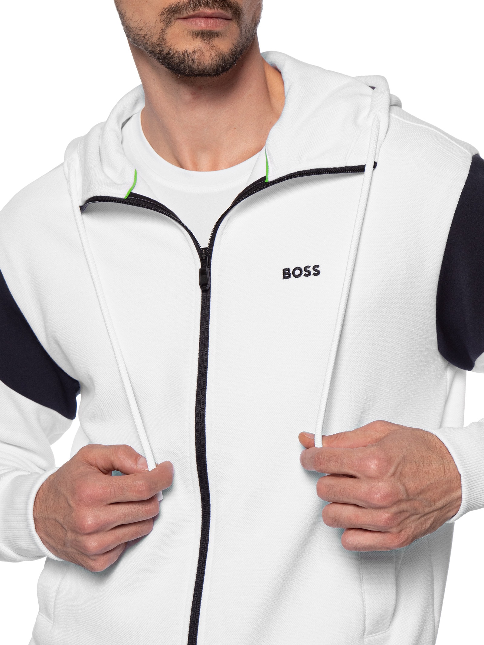 Conjunto Masculino Agasalho Sw Track Suit Set Branco Boss