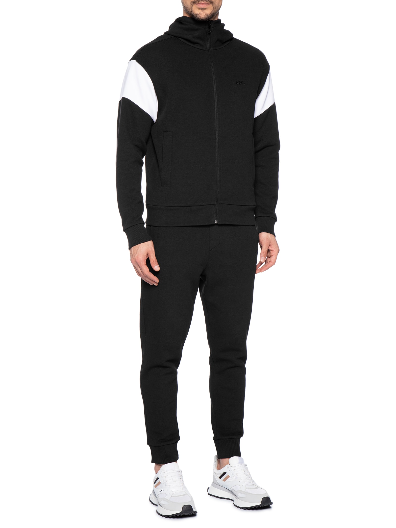 Conjunto Masculino Agasalho Sw Track Suit Set Preto Boss