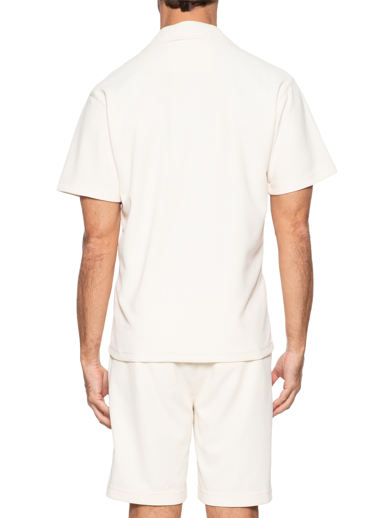 Conjunto Masculino Básico Camisa Manga Curta e Short Off White Basiq Men