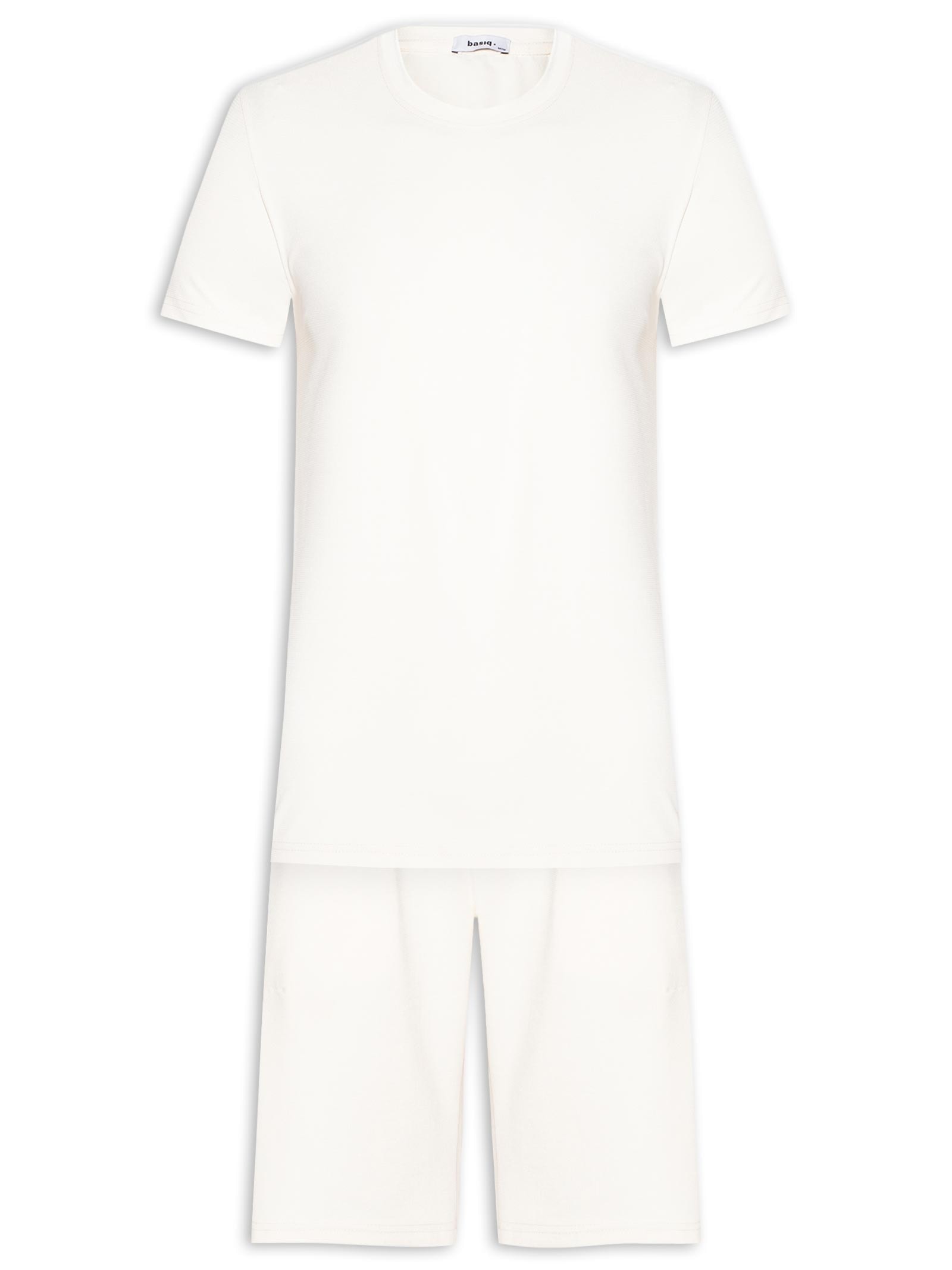 Conjunto Masculino Básico Camiseta E Bermuda Off White Basiq Men