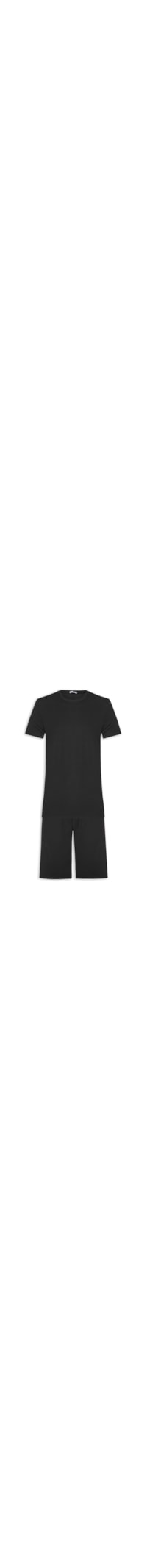 Conjunto Masculino Básico Camiseta E Bermuda - Preto