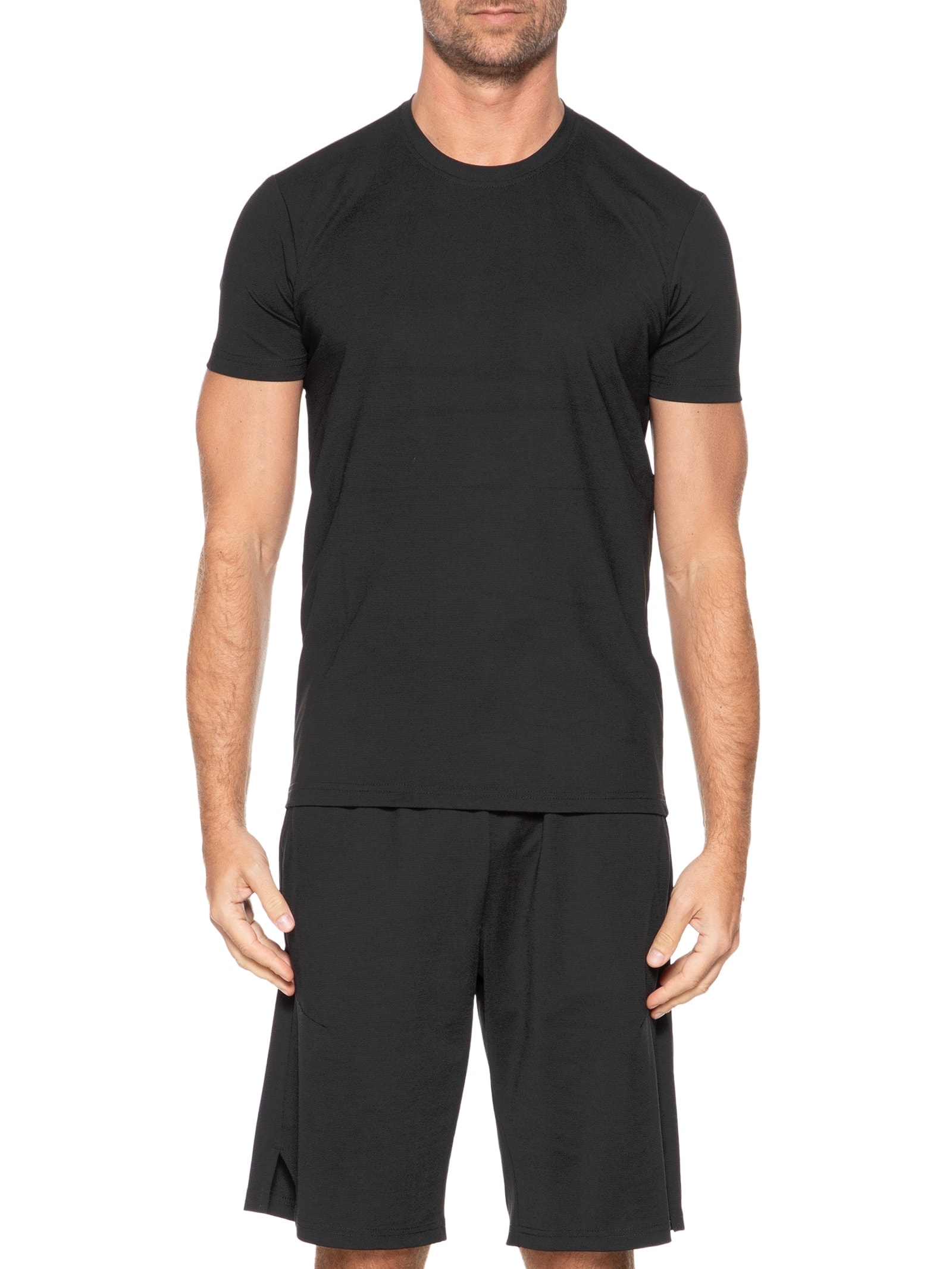 Conjunto Masculino Básico Camiseta E Bermuda Preto Basiq Men