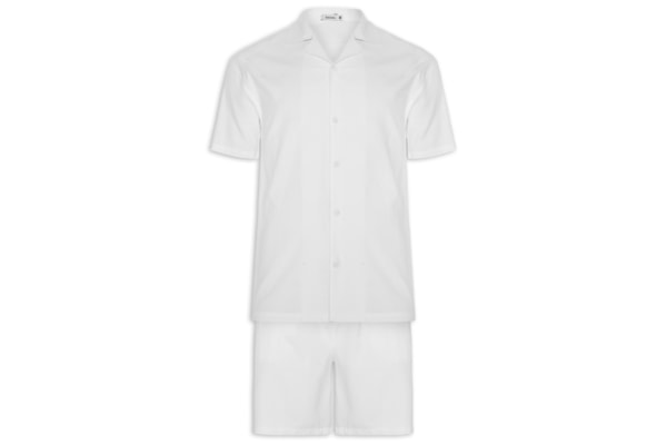 Conjunto Masculino Camisa Com Shorts - Branco