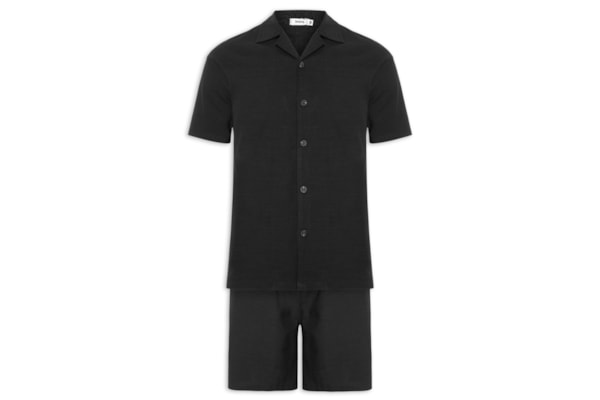 Conjunto Masculino Camisa Com Shorts - Preto