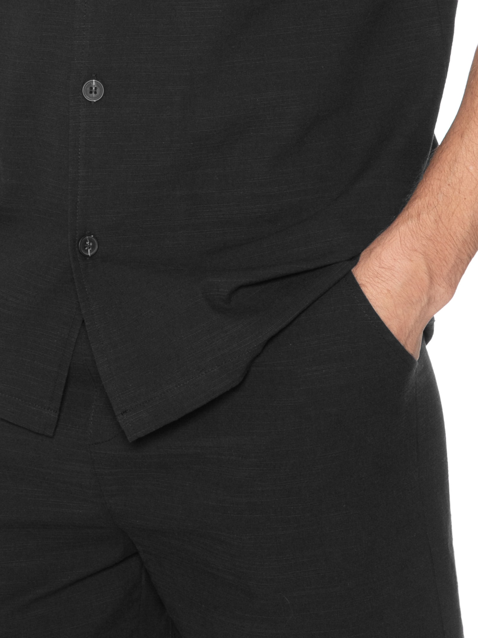 Conjunto Masculino Camisa Com Shorts Preto Basiq Men