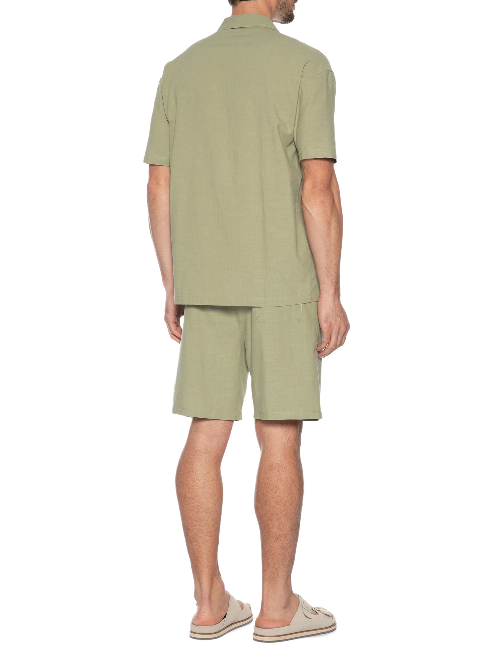 Conjunto Masculino Camisa Com Shorts Verde Basiq Men