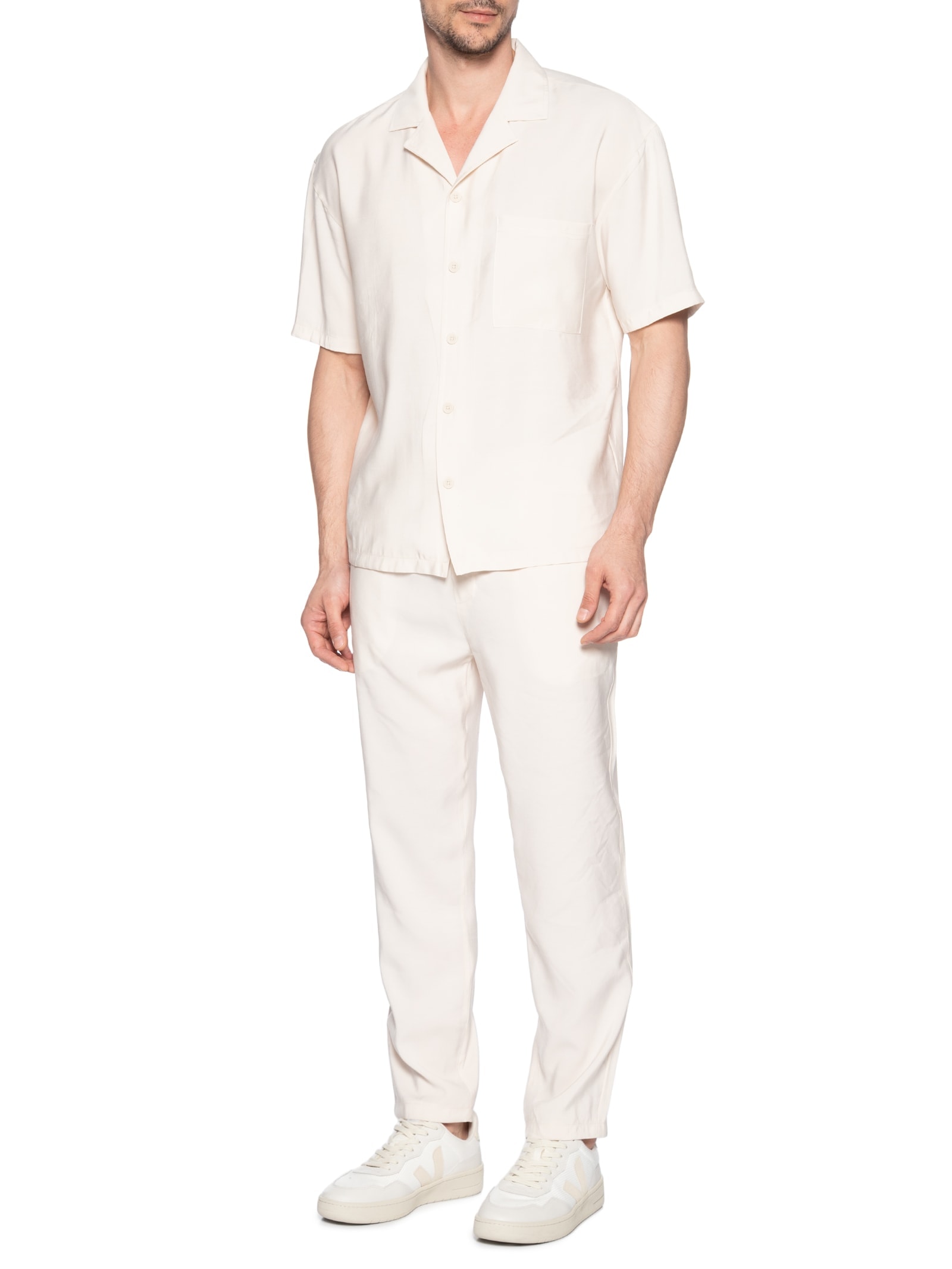 Conjunto Masculino Camisa E Calça Comfy Bege '2 Essential