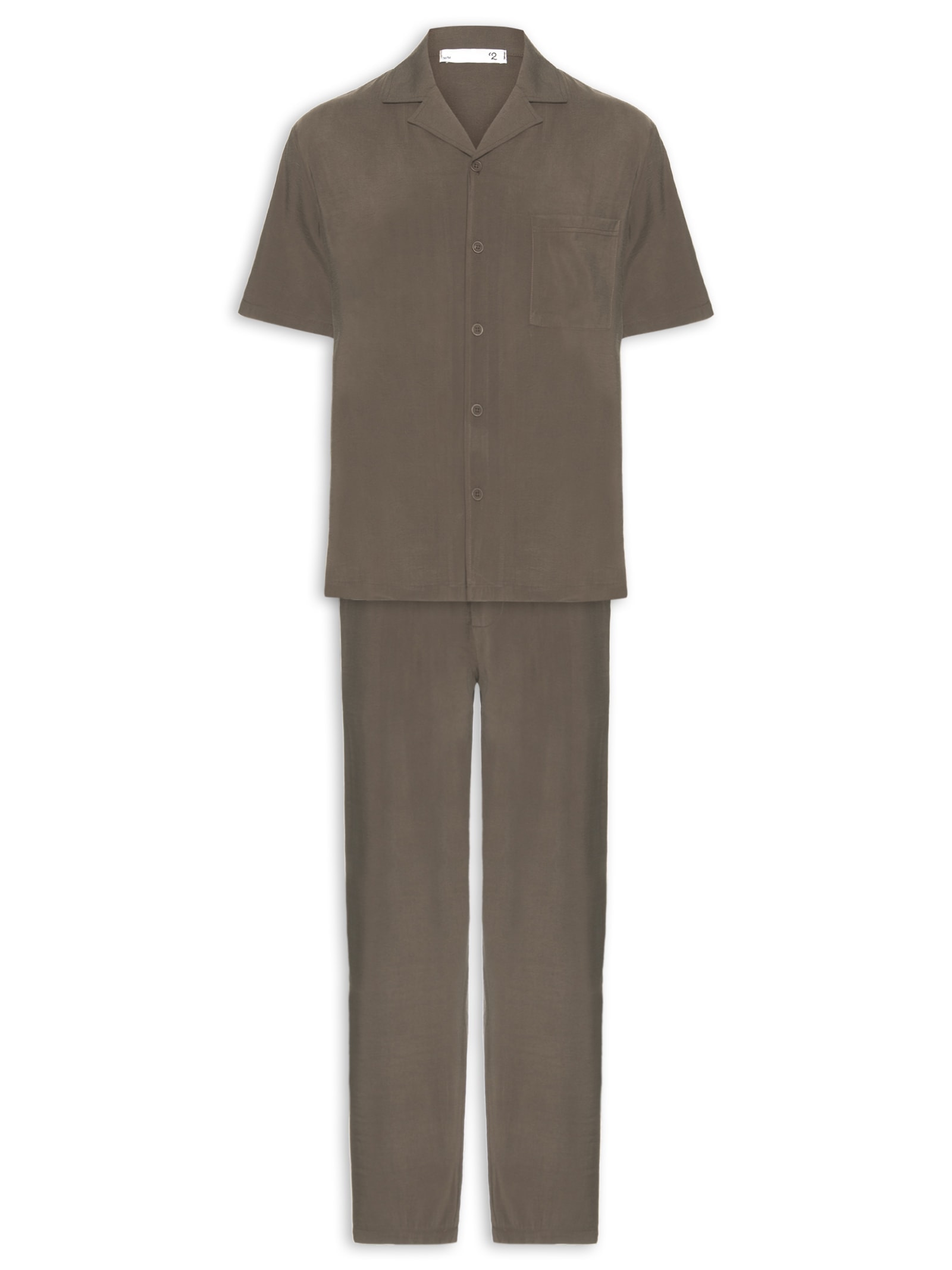 Conjunto Masculino Camisa E Calça Comfy Marrom '2 Essential