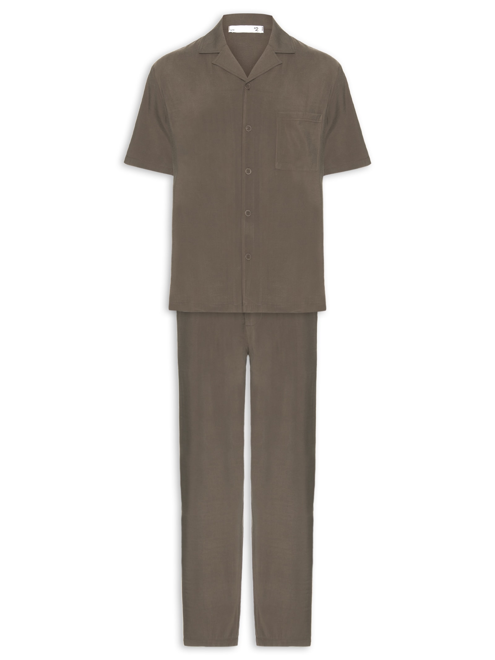 Conjunto Masculino Camisa E Calça Comfy Marrom '2 Essential