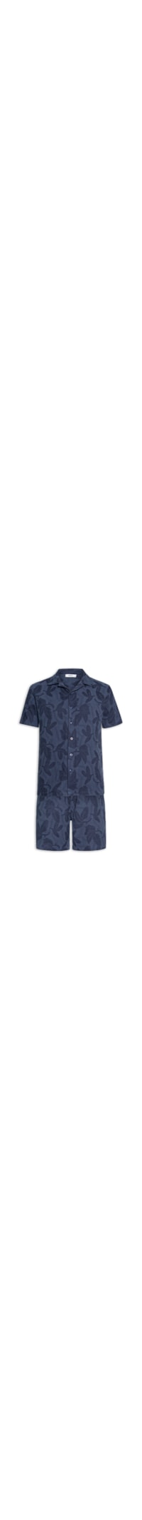 Conjunto Masculino Camisa E Short Estampado - Azul