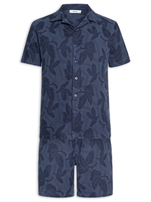 Conjunto Masculino Camisa E Short Estampado – Azul