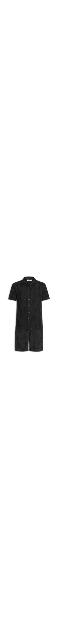 Conjunto Masculino Camisa E Short Estampado - Preto