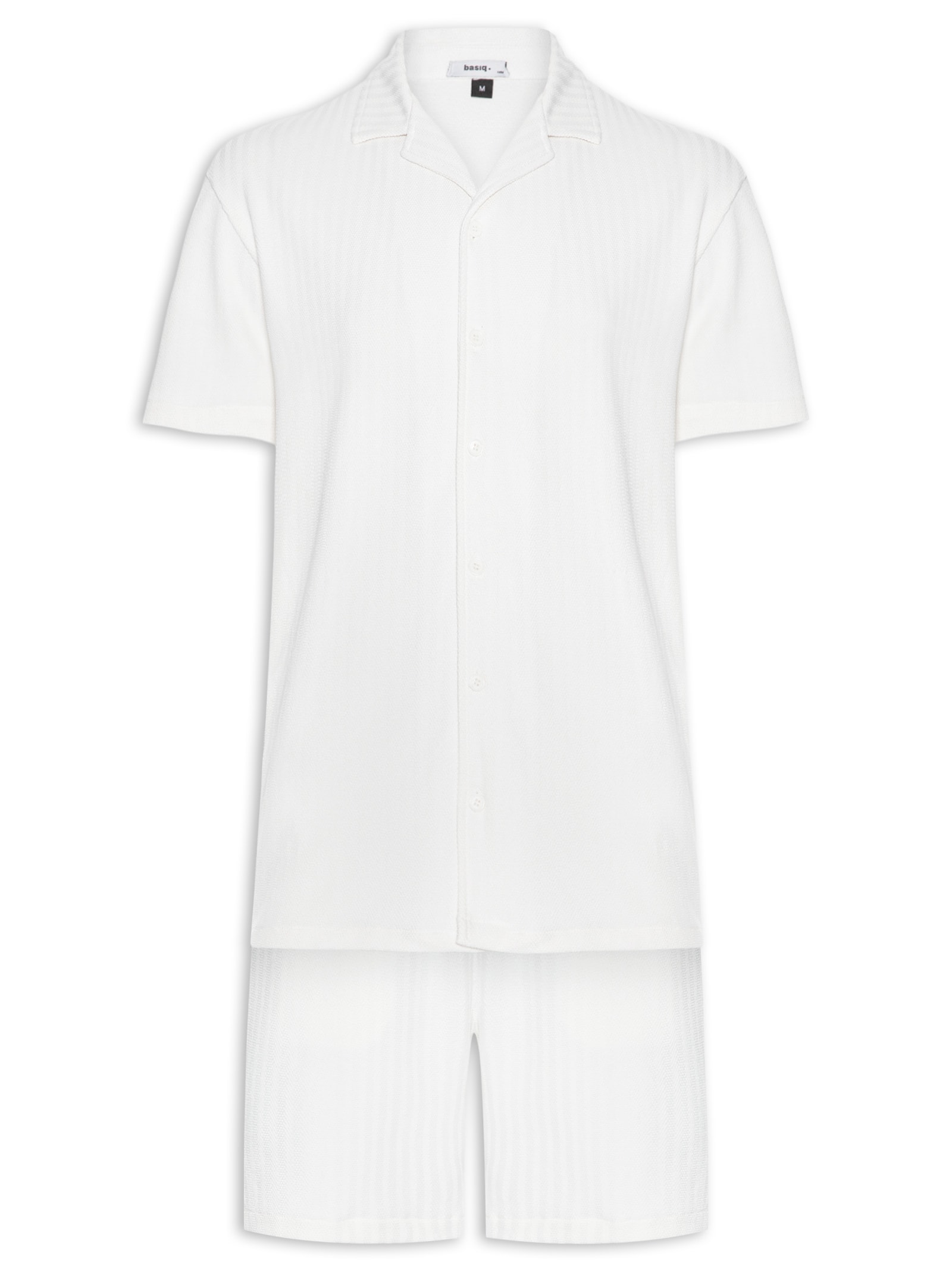 Conjunto Masculino Camisa E Shorts Branco Basiq Men