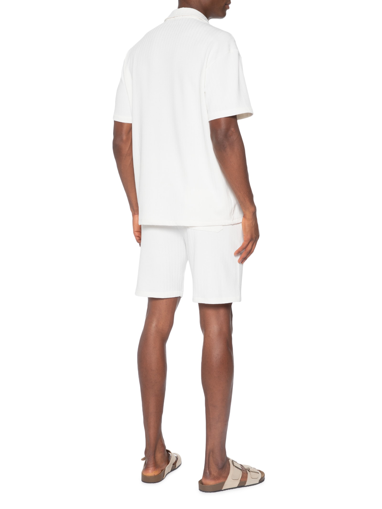 Conjunto Masculino Camisa E Shorts Branco Basiq Men