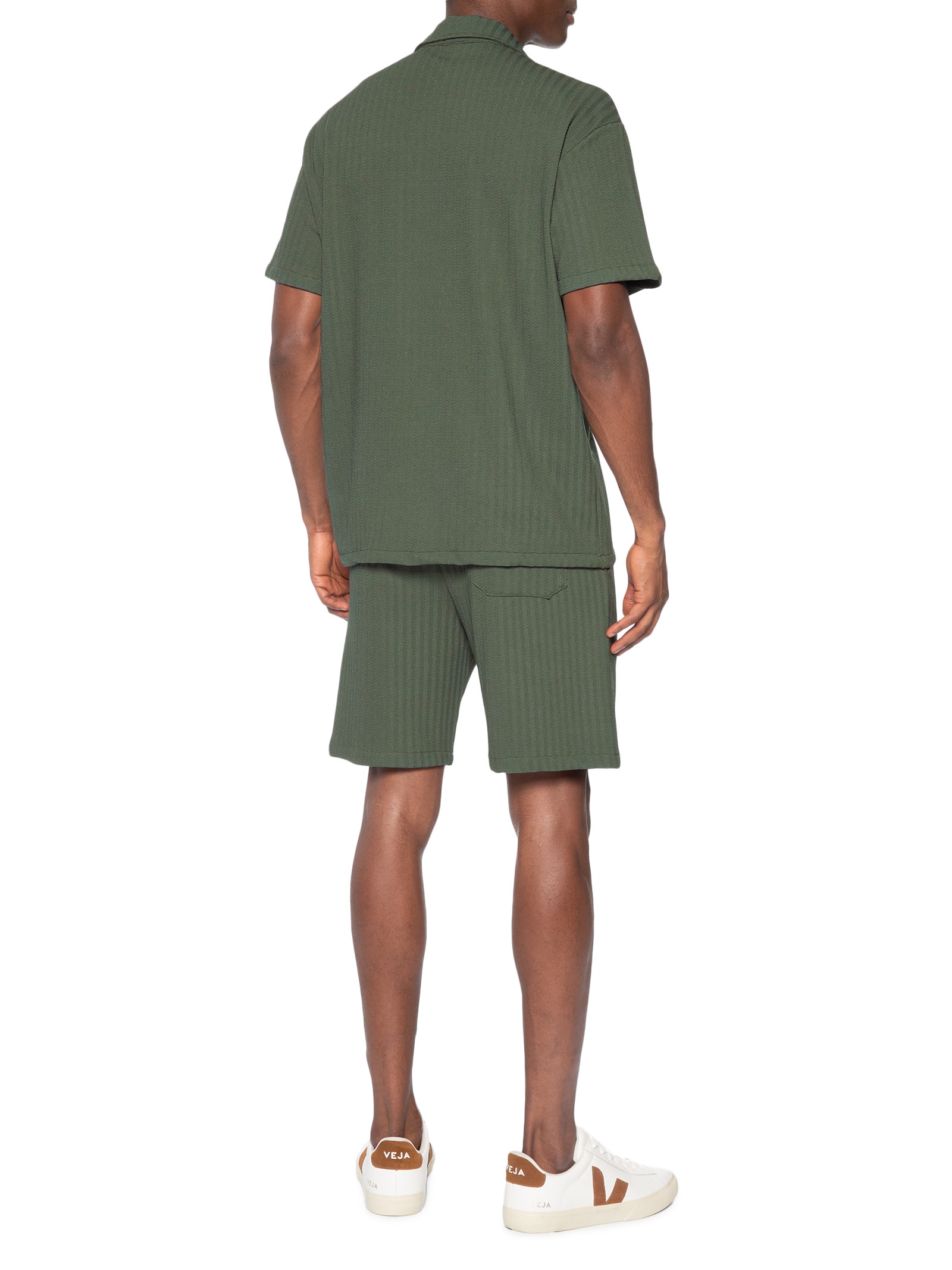 Conjunto Masculino Camisa E Shorts Verde Basiq Men
