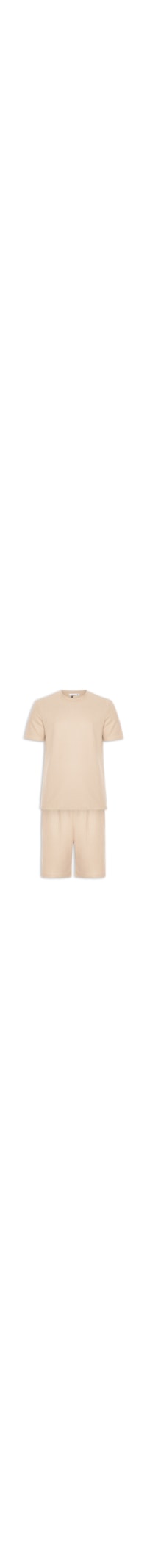Conjunto Masculino Camiseta E Short Texturizado - Bege