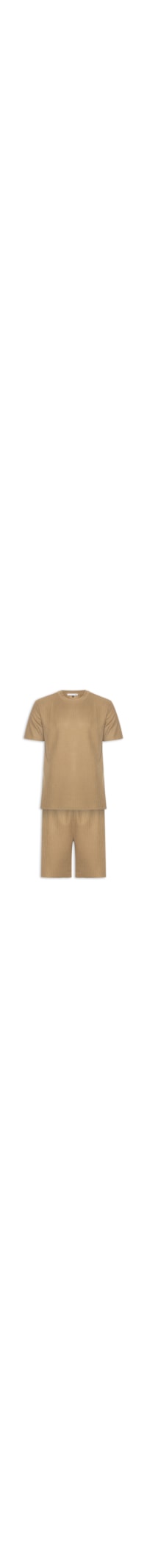 Conjunto Masculino Camiseta E Short Texturizado - Marrom