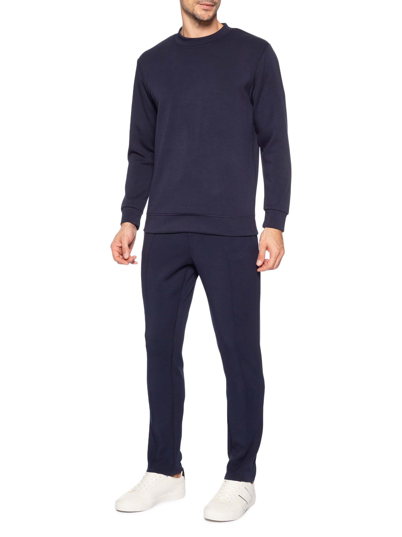 Conjunto Masculino de Moletom Gola Careca Azul '2 Essential