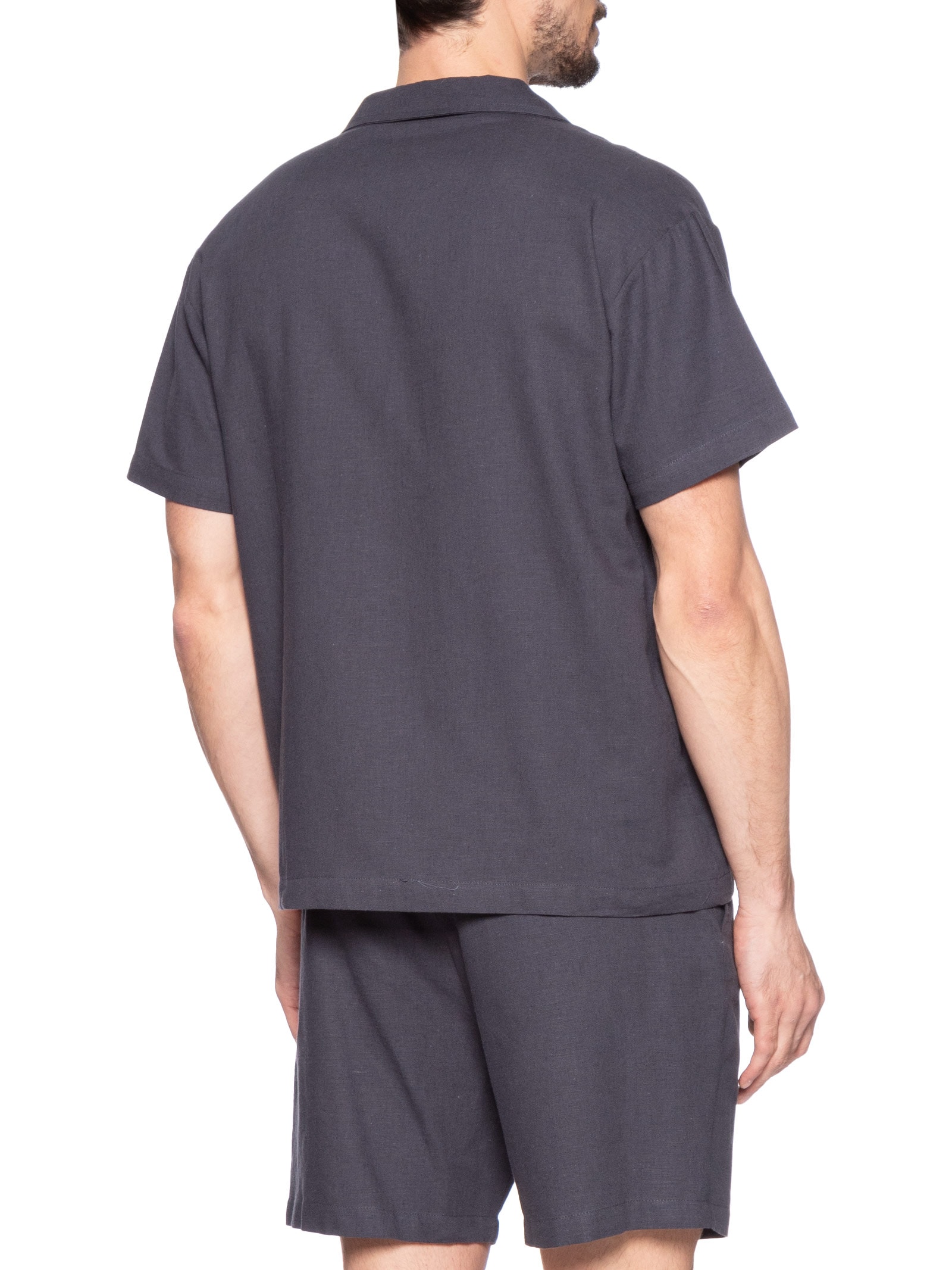 Conjunto Masculino Em Linho Misto Azul '2 Essential