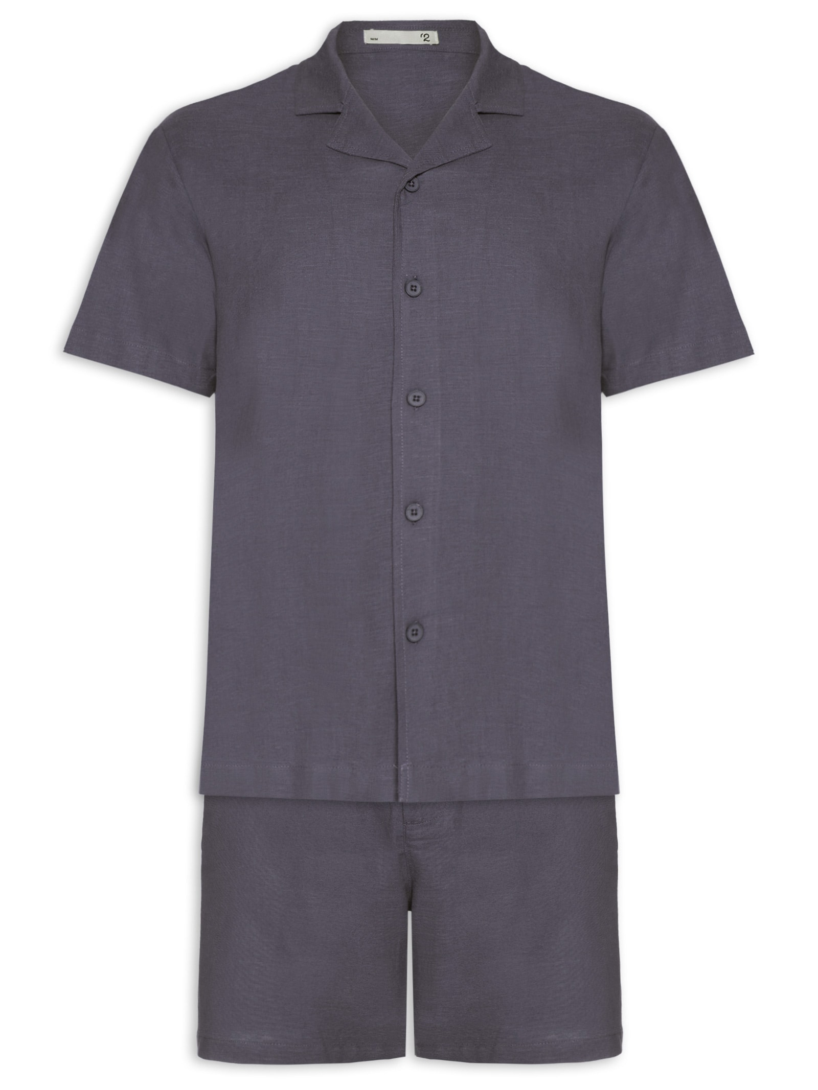 Conjunto Masculino Em Linho Misto Azul '2 Essential