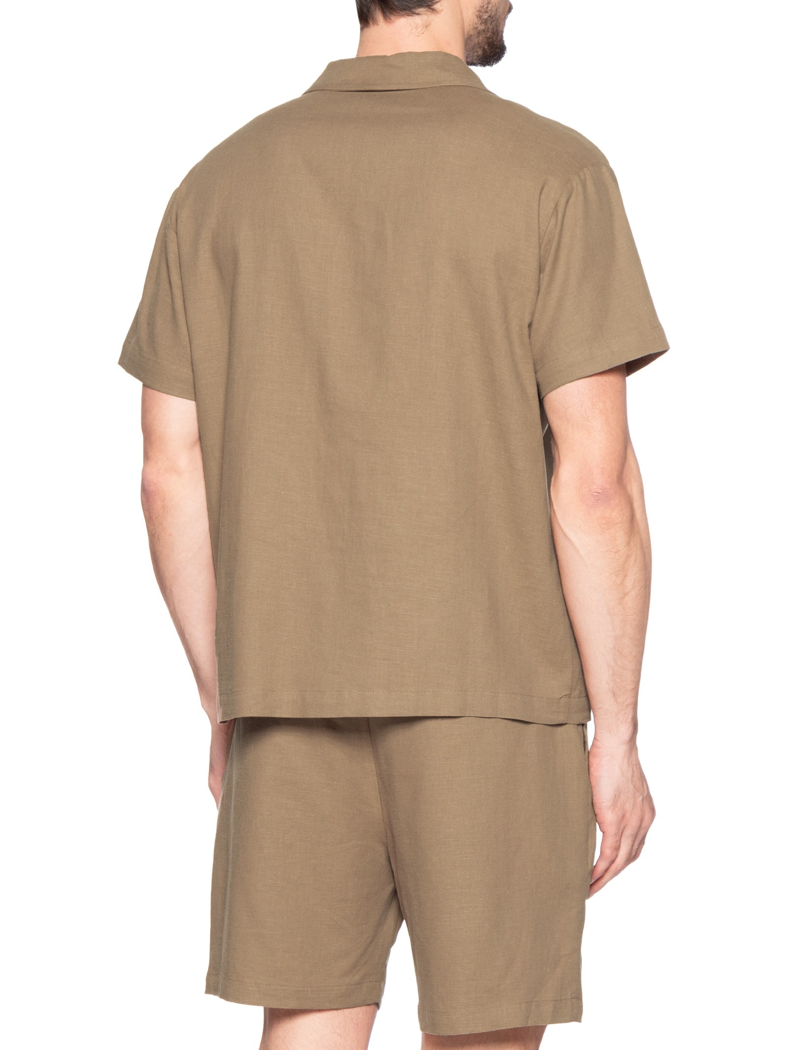 Conjunto Masculino Em Linho Misto Bege '2 Essential