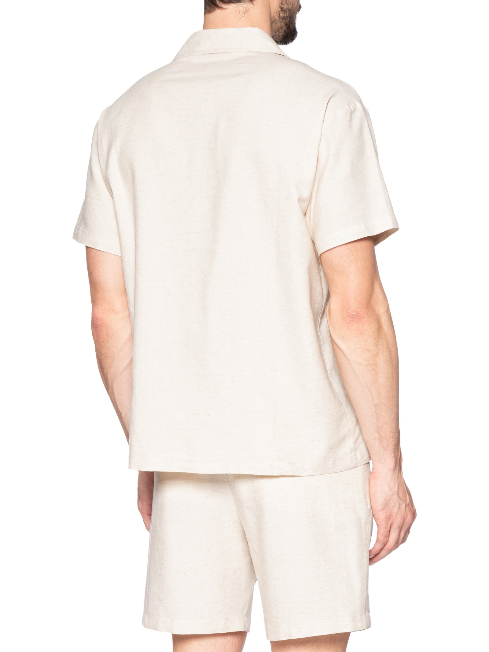 Conjunto Masculino Em Linho Misto Bege '2 Essential