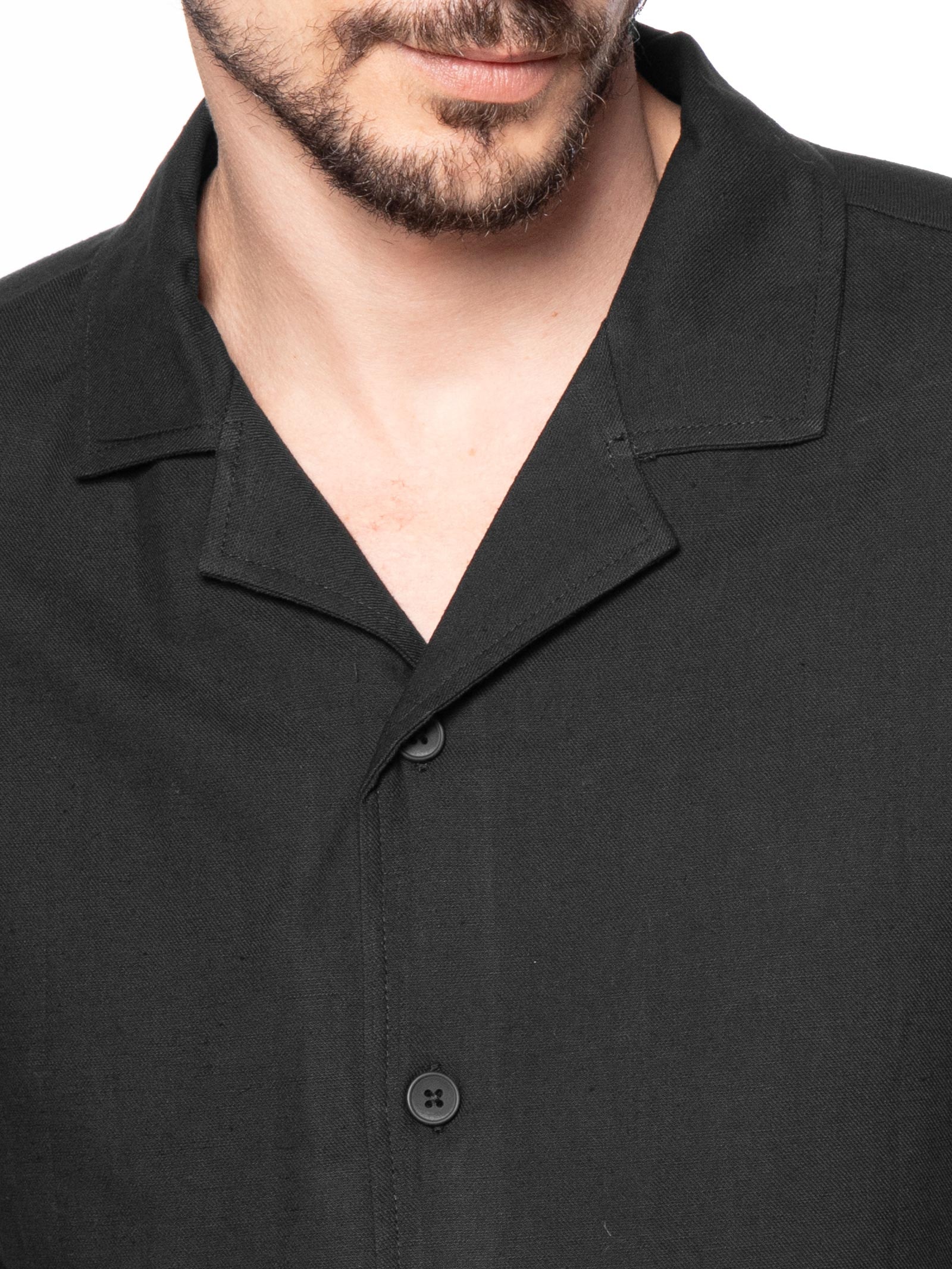 Conjunto Masculino Em Linho Misto Preto '2 Essential