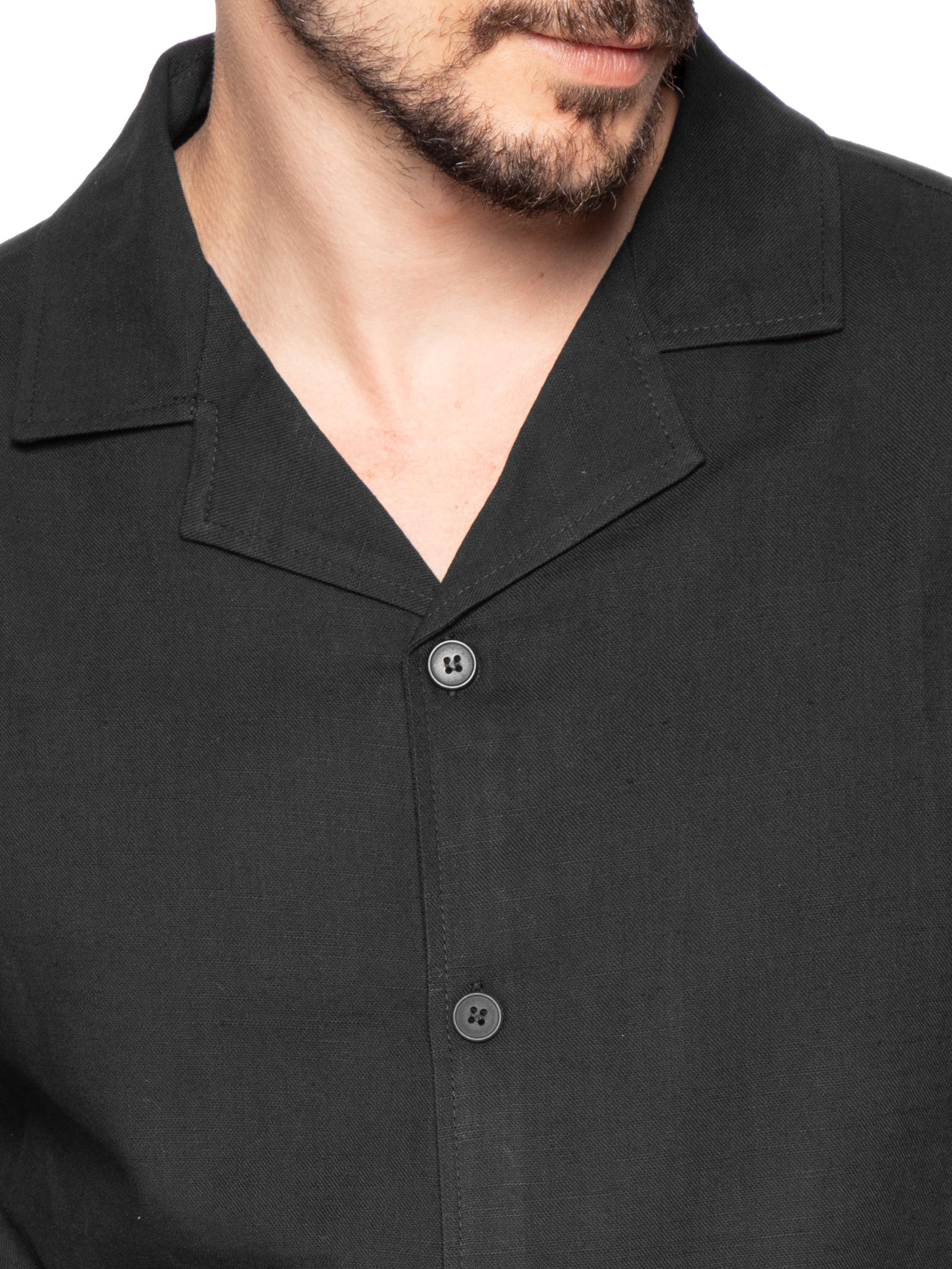 Conjunto Masculino Em Linho Misto Preto '2 Essential