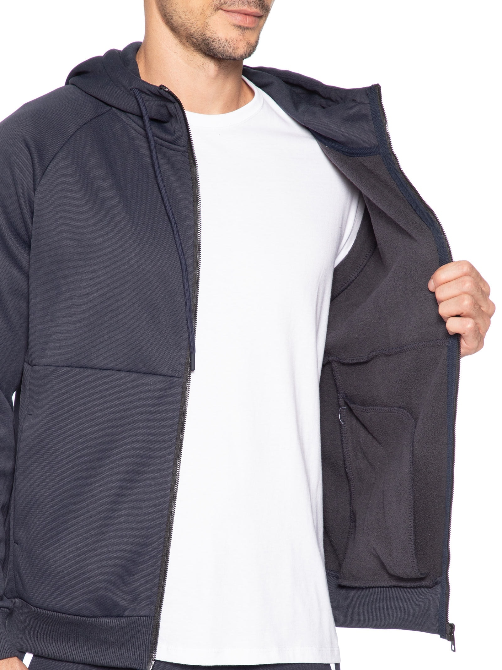 Conjunto Masculino Em Moletom Básico Azul Basiq Men